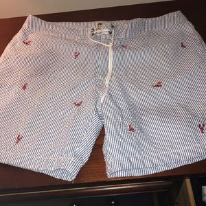 Jcrew seersucker with lobsters swim shorts